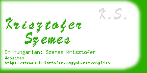 krisztofer szemes business card